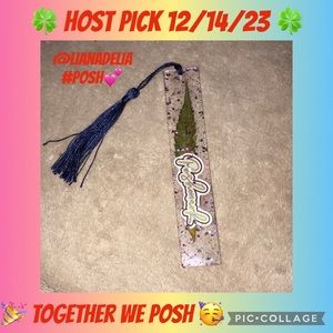Custom epoxy resin bookmark POSHMARK and my favorite leaves 🍁 New